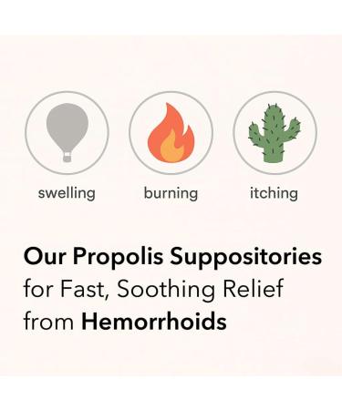 Organic Propolis Suppositories with Manuka Honey Enhanced Formula 30-Day Supply for Men & Women Natural Hemorrhoid Relief Soothes Burning & Itching Propolis + Herbal Extracts - Buy Online on GoSupps.com