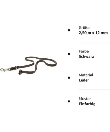 Copcopet Premium Cowhide Dog Leash | Soft Drag Line with Chromic Carabiner | 2.50m x 12mm | Made in Germany - Buy Online on GoSupps.com