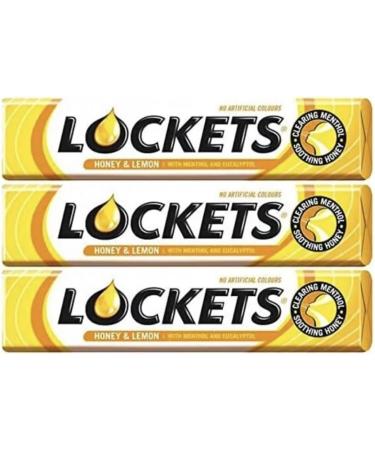 Lockets Honey & Lemon Lozenges 41g (Pack of 3) Soothing Sore Throat Relief Cough Sweets - Buy Online on GoSupps.com