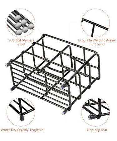 Zpoicaegn Stainless Steel Toothbrush Holder - Multifunctional Electric Toothbrush & Toothpaste Stand in Black | International Shipping - Buy Online on GoSupps.com