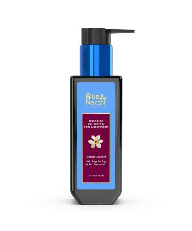 Blue Nectar Cocoa Butter Nargis Body Sunscreen Lotion with SPF 30 PA ++ - No Parabens Silicones Mineral Oil Color (10 Herbs 3.38 Fl oz) 3.38 Fl Oz (Pack of 1)