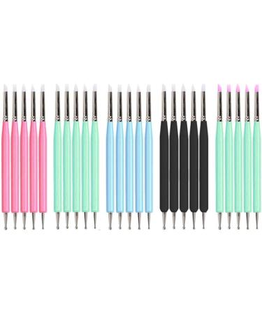 AUklOPVZZ 5pieces Wide Application Double Ended Nail Liner Brush Dotting Pen For Nail Art Designs Acrylic Nail Dotting Pen Easy style 5 - Buy Online on GoSupps.com