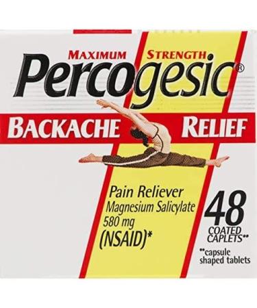 Percogesic Enhanced Pain Relief 580mg Caplets 48ct x3 - Fast Acting NSAID for Maximum Strength Relief - Aspirin Free - Buy Online on GoSupps.com