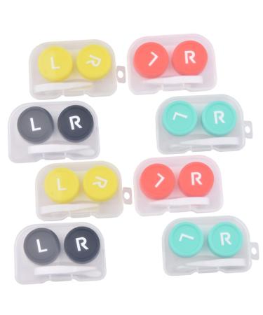 Homsfou 8st contact lens container contact lens solution practical contact tetui glasses box glasses case lens lensing remover colored contact lenses detergent bracket