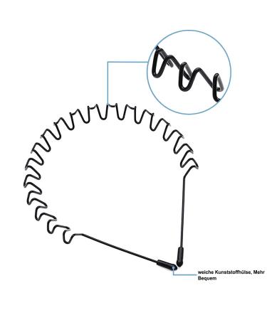 Kelubatu Metal Hair Bands for Men & Women - Black Wave Slipproof Elastic Headbands (3-Piece Set) for Sports Fitness Yoga & Daily Beauty Care - Buy Online on GoSupps.com