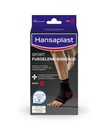Hansaplast Sport ankle-hinge bandage ankle bandage protects and supports the joint ankle bandage suitable for the right and left ankle size L/XL L/XL (1 Pack)