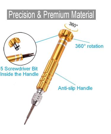 Eyeglass Glasses Screwdriver  Mini Eyeglass Glasses Repair Kit  Multifunctional Small Screwdriver for Laptop  Watch(Yellow) - Buy Online on GoSupps.com