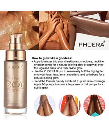 PHOERA Liquid Illuminator Shimmer Body Oil - 30ml (103 Glistening Bronze) - Buy Online on GoSupps.com