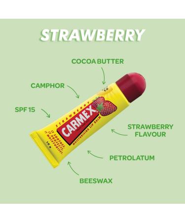 Carmex Strawberry Lip Balm Tube 10g - Pack of 1 | Moisturizing Strawberry Lip Care - Buy Online on GoSupps.com