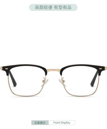 Stylish Blue Light Blocking Glasses for Women & Men - Gold-Black Square Metal Frame UV Protection 53mm - Perfect for Reading & Computer Use - Buy Online on GoSupps.com