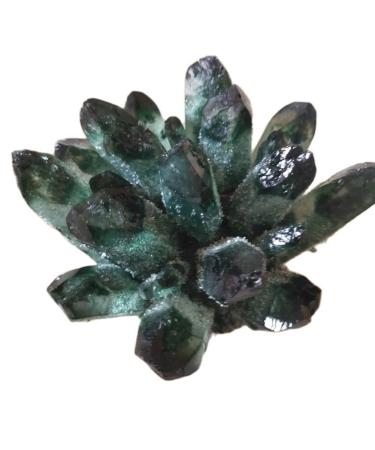 Natural Green Ghost Phantom Quartz Crystal Cluster Rock Stones and Crystals Specimen Home Decor 300-800g NaturalCrystal QINTINYIN (Size : 300-400g)