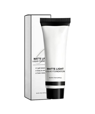 White Face Makeup - Liquid Foundation - Matte Fluid 37ml Anti-Streak Long-Lasting for Adults and Children Party Stage Halloween Cosplay