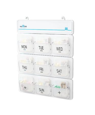 Monthly Pill Organizer 28 Days Plus More 2 Days / 9 Pillbox with 4 compartments Inside/can be Hung on a Wall/Medicine Vitamin Fish Oil Supplements