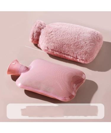 LUBOSE Hot Water Bottle 2000ml - Wool Covered Pink Plush for Warmth & Cold Compress - Buy Online on GoSupps.com