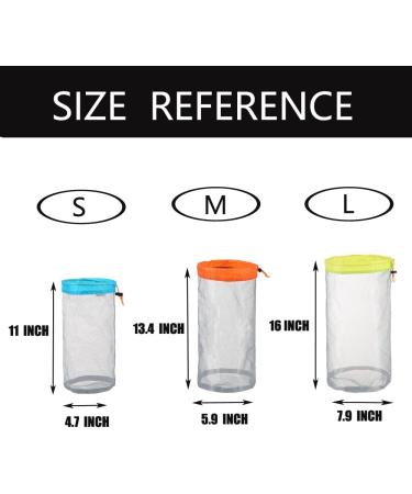 YDYJKI 5 Pcs Ultralight Nylon Mesh Bags Set - Grey | Ideal for Travel, Hiking, Camping - Drawstring Storage Bags - Buy Online on GoSupps.com