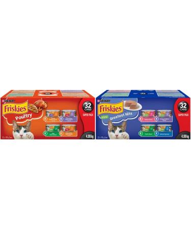 Purina Friskies Poultry & P te Greatest Hits Cat Food Super Pack 64-156 g Cans