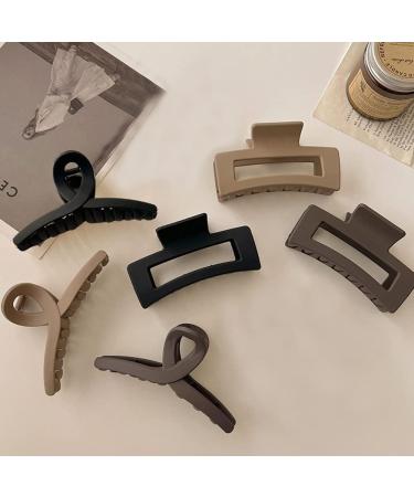6 Pack Large Hair Claw Clips for Thick and Thin Hair 2 Styles Big Matte Hair Clips Strong Grip Non-slip Rectangle Hair Claws Jaw Clips Styling Accessories for Women Girls - Buy Online on GoSupps.com