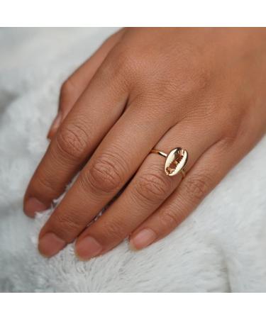 HAODUOO Cowrie Shell Finger Rings For Women Summer Beach Jewelry Handmade Beaded Ocean Seashell Rings Surf As picture - Buy Online on GoSupps.com