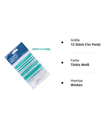 Poniks Constant Waves Wickler - Small Cold Wash Curlers for Permanent Waves | 6mm 12 Pieces Turquoise & White - Buy Online on GoSupps.com