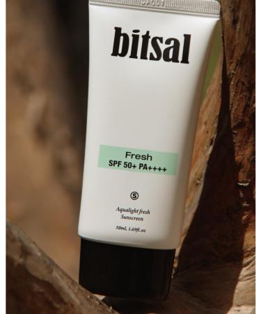 Bitsal AquaLight Fresh Sunscreen SPF50+ PA++++ Lightweight Hydrating UV Protection for Sensitive Skin Reef-Safe with Mugwort & Green Tea - Buy Online on GoSupps.com