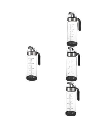 HOMSFOU 4pcs Automatic Opening and Closing Oiler Ceramic Oil Dispenser Clear Container Liquid Containers Oil Cruet Soy Sauce Dispenser Oil and Vinegar Dispenser Oil Bottle Glass Bottle Pp 22X7X7CMx4pcs As Shownx4pcs