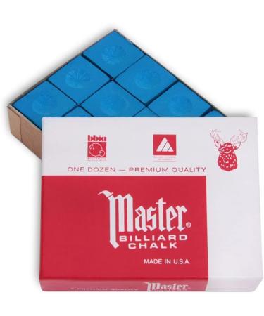 Premium Quality Master Billiard Chalk Pool Cue - 1 Dozen - Made in USA (Sky Blue) - Buy Online on GoSupps.com