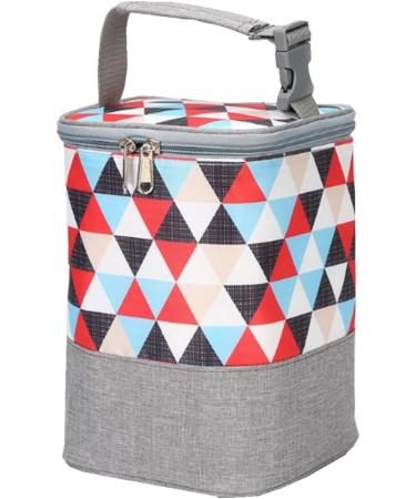 DZOZO Insulated Breast Milk and Baby Bottle Cooler Bag - White Background with Triangular Design - Buy Online on GoSupps.com