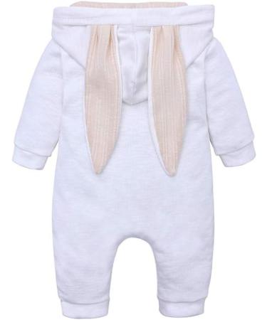 Kids Tales Baby Winter Romper with Rabbit Ear Hood, 3-6 Months | White - Buy Online on GoSupps.com