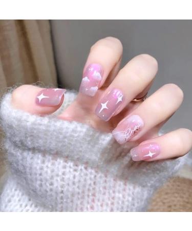 Nails Beauty Self-adhesive Back Glue Nail Supplies Nails Sticker for Summer Nail Art Decorations Nail Art Sticker Star Cloud Nail Sticker(White Clouds) - Buy Online on GoSupps.com