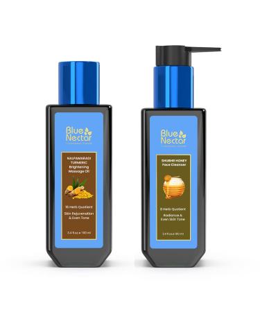 Blue Nectar Nalpamaradi Skin Brightening Turmeric Oil (100 ml 16 Herbs) & Shubhr Honey & Aloevera Radiance Face Wash (100 ml 8 Herbs)