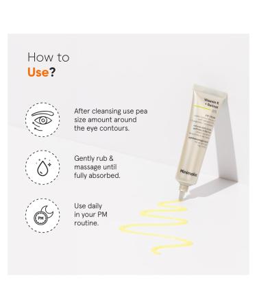 Buy Minimalist Under Eye Cream Dark Circles Puffiness Bags Wrinkles | Caffeine & Vitamin K | Unisex | 0.49 oz - Buy Online on GoSupps.com