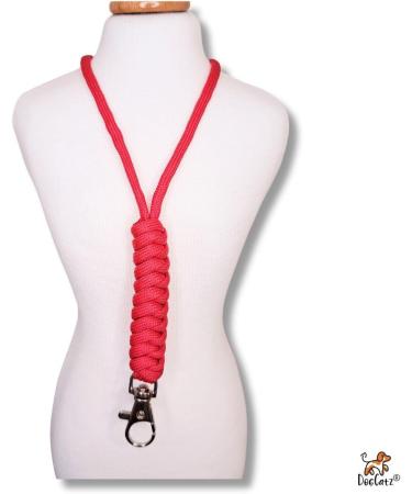 Tough Paracord Neck Lanyard for Dog Whistles & Clickers ID Keys Braided Knot (Red) - Buy Online on GoSupps.com