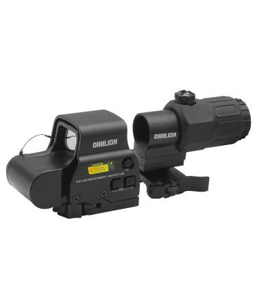 558 Green/Red Dot Holographic Reflex Sight Scope and G33 3X Magnifier Combo with Built-in Flip QD Mount