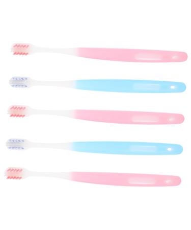 Beavorty 5 pieces Small head soft toothbrush travel accessories practical toothbrush portable toothbrush home accessory wear -resistant toothbrush toothbrush