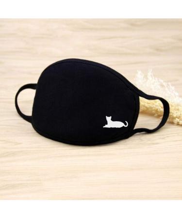 Cartoon Cat Black Cotton Bandanas Face Mouth Cover Face Buff Headwear Reusable and Washable Anti-Pollution Dustproof Facial Protection Balaclava Tube caps Multifunctional Headwear - Buy Online on GoSupps.com