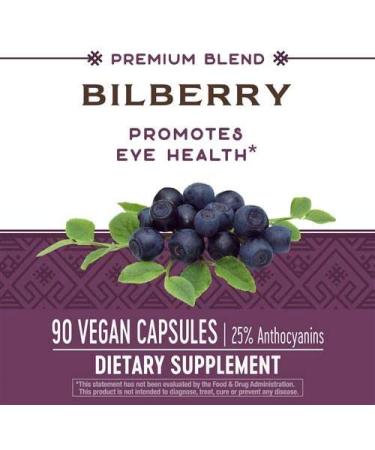 Nature's Way Bilberry Standardized Extract - 90 Veg Capsules - Buy Online on GoSupps.com