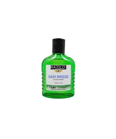 Spring and Summer Fresh Scent Aftershave for Men Splash On 3.4oz / 100ml Green Glass Travel Size Bottle Easy Breeze Razilo Easy Breeze