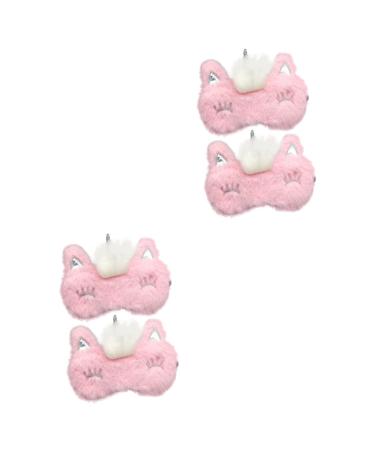 FOMIYES 4 Pcs Plush Eye Mask Sleep Eye Mask Sleep Masks for Women Eye Cover Eye Patch for Kids Eye Pillow for Sleeping Eye Patch for Men Women Eye Masks Girl Goggles Child Pink