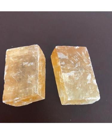 1pcs Crystal Stone Calcite Quartz Stone Rhombus Raw Specimen Natural Yellow calcspar Gemstone Full of Texture - Buy Online on GoSupps.com