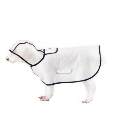 Lazyspace hundred coat transparent pet rain coat waterproof puppy rain jacket light doggy rainwear clothing for small medium-sized dogs S white