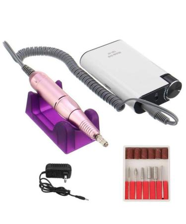 Professional Nail Drill Machine 35000RPM Electric Nail Drill Rechargeable Efile Nail Drill for Acrylic Gel Nails Portable Pedicure Drill Set Nail Buffer Manicure Pedic White