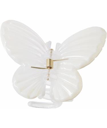 Women Hair Claw Butterflies Shape Anti-slip Teeth Design Back Head Hair Clip Strong Grip Hair Holder White - Buy Online on GoSupps.com