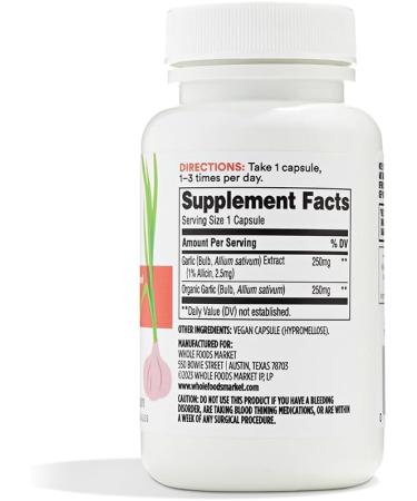 365 by Whole Foods Market Garlic Dietary Supplement Vegan Capsules Supports Heart Health 60 Count 60 Count (Pack of 1) - Buy Online on GoSupps.com