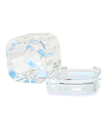 Generic Nail Art Liquid Dish with Lid Bowl Cup Practical Reusable Light Blue