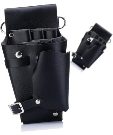 Premium Housoutil Leather Scissor Organizer Kit - 2-Piece Pocket Holder for Hairdressers - Stylish & Functional Hairdressing Bag - Black - Buy Online on GoSupps.com
