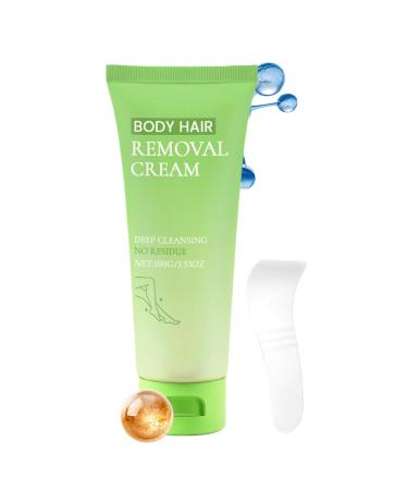 Hair Removal Cream 100g of Hair Removal Cream with Spatula - Fast and Gentle Hair Removal Without Shaving for Personal Use by Women and Men Body Face Pubic Hair Legs and Underarms