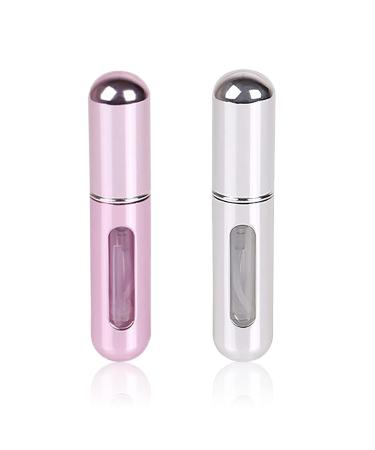 Travel Mini Perfume Refillable Atomizer Container Portable Perfume Spray Bottle Travel Size Bottle Scent Pump Case Perfume Fragrance Empty Spray Bottle for Traveling and Outgoing 5ml (2Pcs)