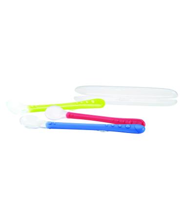Nuby Soft Silicone Spoon with Storage Box - Flexible Easy Grip Handle for Babies & Toddlers - BPA-Free Pink - 6 Months+ - Buy Online on GoSupps.com