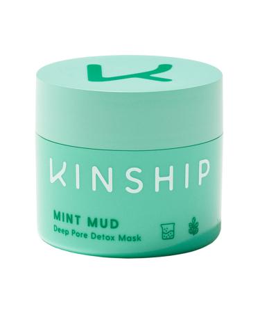 Kinship Mint Mud Deep Pore Detox Mask - Bentonite and Kaolin Clay Mask with Lactic Acid - Balances Oil  Unclogs Pores and Improves the Appearance of Blemishes (2 oz)