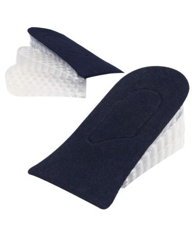 Heel Lift Inserts - Height Increase Insoles for Men & Women - Invisible Silicone Gel Cushion Shoe Pads - 3 Detachable Layers